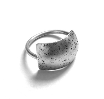 STIPPLE $90-sterling silver ring with stippled texture on wire band.  Made to size specifications